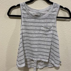 Abercrombie kids tank grey and white striped